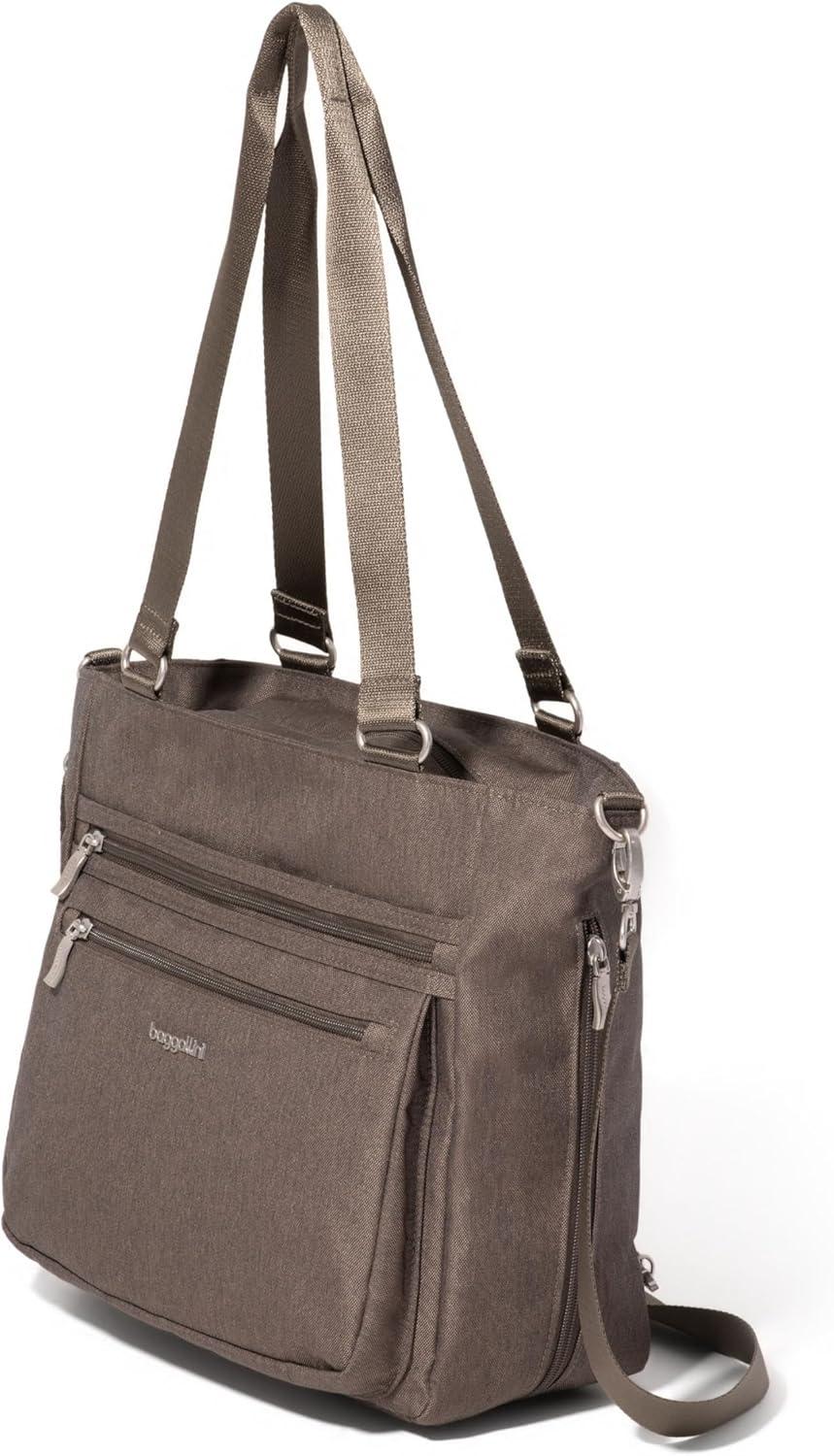 imageBaggallini Modern Everyday Shopper Tote153quot x116 Tote WomenLightweight Work Travel Carry on BagDark Umber Heritage
