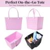 imageBaggallini Breeze Tote9quotx18quot Lightweight Washable Shoulder Eva Durable Beach BagEva Hibiscus Pink