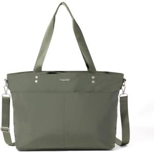 imageBaggallini Carryall Laptop ToteMedium 12x19 Inch Travel Crossbody Shoulder BagThyme