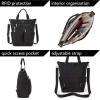 imageBaggallini All Set 3 in 1 Tote Backpack  15quotx105quot Lightweight Travel Bag wRFID Phone WristletBlack