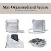 imageBaggallini Modern Pocket Crossbody Bag for Women 85quotx85quot Handbag Purse with RFID Lightweight WaterResistantSilver Metallic Quilt