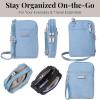 imageBaggallini Take Two Rfid5x725quot Lightweight Small Phone Wallet Crossbody BagNylon Travel PurseCornflower