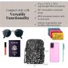 imageBaggallini Take Two Rfid5x725quot Lightweight Small Phone Wallet Crossbody BagNylon Travel PurseGunmetal Metallic Cheetah With Chain