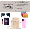 imageBaggallini Take Two Rfid5x725quot Lightweight Small Phone Wallet Crossbody BagNylon Travel PurseLight Beige Faux Shearling