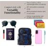 imageBaggallini Take Two Rfid5x725quot Lightweight Small Phone Wallet Crossbody BagNylon Travel PurseNavy Onyx Watercolor Quilt With Chain