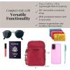imageBaggallini Take Two Rfid5x725quot Lightweight Small Phone Wallet Crossbody BagNylon Travel PurseRuby Red With Chain