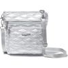 imageBaggallini Modern Pocket Crossbody Bag for Women 85quotx85quot Handbag Purse with RFID Lightweight WaterResistantSilver Metallic Quilt