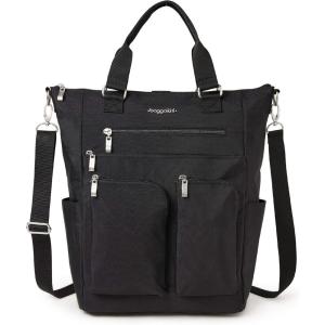 imageBaggallini All Set 3 in 1 Tote Backpack  15quotx105quot Lightweight Travel Bag wRFID Phone WristletBlack