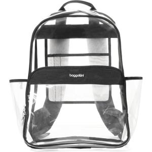 imageBaggallini Clear Backpack  Lightweight Large 115x 155x 6 Inch Clear BagBlack