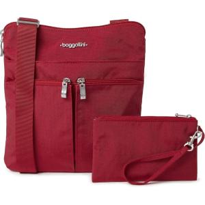 imageBaggallini Horizon Crossbody Bags for Women 10x105 Lightweight WaterResistant Nylon RFID Purse Handbag wWristlet IncludedApple