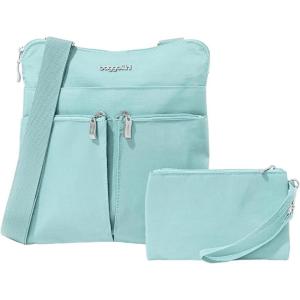 imageBaggallini Horizon Crossbody Bags for Women 10x105 Lightweight WaterResistant Nylon RFID Purse Handbag wWristlet IncludedSeaglass