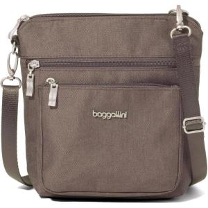 imageBaggallini Modern Pocket Crossbody Bag for Women 85quotx85quot Handbag Purse with RFID Lightweight WaterResistantDark Umber Heritage