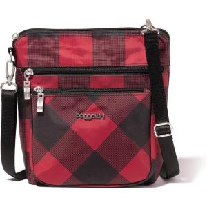 imageBaggallini Modern Pocket Crossbody Bag for Women 85quotx85quot Handbag Purse with RFID Lightweight WaterResistantRed Buffalo Plaid