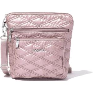 imageBaggallini Modern Pocket Crossbody Bag for Women 85quotx85quot Handbag Purse with RFID Lightweight WaterResistantRose Metallic Quilt