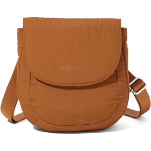 imageBaggallini Swift Flap Mini 63quot X7quot Lightweight Small Travel Purse with Crossbody Strap and RFIDBlite Caramel
