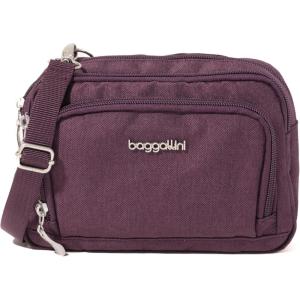 imageBaggallini Trifecta RFID Wallet 8quotx6quot Crossbody Women Convertible Fanny Pack Belt BagPlum Heritage