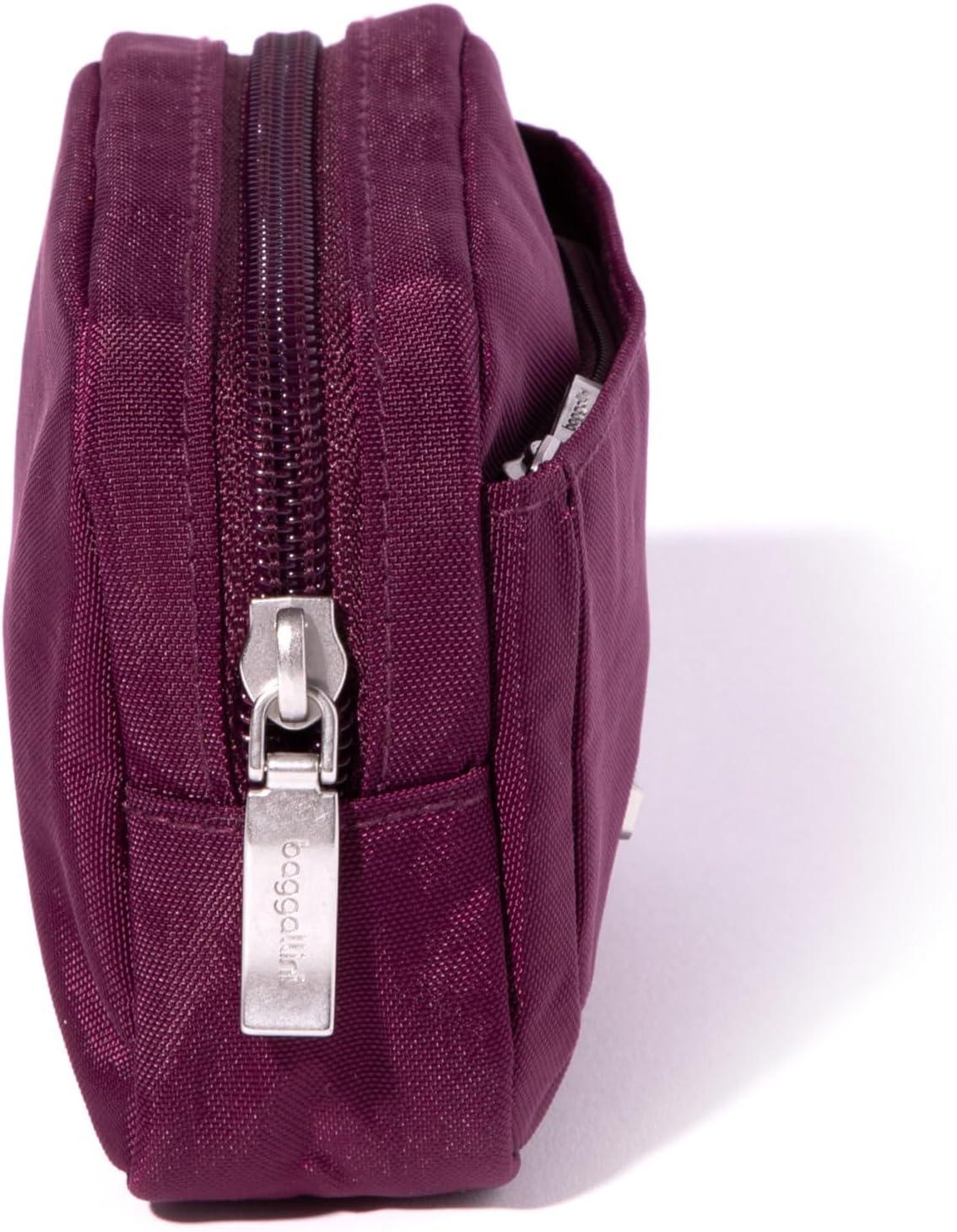 imageBaggallini Womens Pocket Cosmetic  Lightweight Bag  Travel Essentials Makeup Organizer SmallMiniMulberry