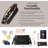 imageBaggallini Original Everyday 11x 75 Crossbody Bags for Women RFID Protected Lightweight Nylon Zippered Travel PurseBlack With Sand Lining