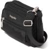 imageBaggallini Triple Zip Small Crossbody Bag for Women  8x6 Lightweight Convertible Fanny Pack Belt BagBlack With Sand Lining