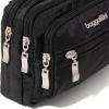 imageBaggallini Triple Zip Small Crossbody Bag for Women  8x6 Lightweight Convertible Fanny Pack Belt BagBlack With Sand Lining