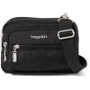 imageBaggallini Triple Zip Small Crossbody Bag for Women  8x6 Lightweight Convertible Fanny Pack Belt BagBlack With Sand Lining