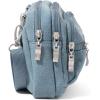 imageBaggallini Triple Zip Small Crossbody Bag for Women  8x6 Lightweight Convertible Fanny Pack Belt BagLight Indigo Denim