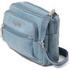 imageBaggallini Triple Zip Small Crossbody Bag for Women  8x6 Lightweight Convertible Fanny Pack Belt BagLight Indigo Denim