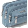imageBaggallini Triple Zip Small Crossbody Bag for Women  8x6 Lightweight Convertible Fanny Pack Belt BagLight Indigo Denim