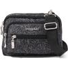 imageBaggallini Triple Zip Small Crossbody Bag for Women  8x6 Lightweight Convertible Fanny Pack Belt BagMidnight Blossom Print