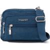 imageBaggallini Triple Zip Small Crossbody Bag for Women  8x6 Lightweight Convertible Fanny Pack Belt BagPacific