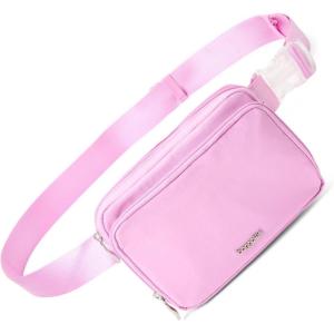 imageBaggallini Modern Belt Bag 5x8 Travel Fanny Pack Sling Bag Waistpack wRFID Card Holder Waterresistant Crossbody BagHibiscus Pink