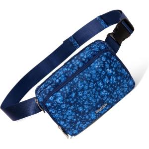 imageBaggallini Modern Belt Bag 5x8 Travel Fanny Pack Sling Bag Waistpack wRFID Card Holder Waterresistant Crossbody BagNavy Petal