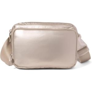 imageBaggallini Modern Belt Bag 5x8 Travel Fanny Pack Sling Bag Waistpack wRFID Card Holder Waterresistant Crossbody BagPlatinum Ecopuff