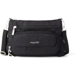 imageBaggallini Original Everyday 11x 75 Crossbody Bags for Women RFID Protected Lightweight Nylon Zippered Travel PurseBlack Zebra Emboss