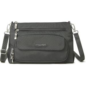 imageBaggallini Original Everyday 11x 75 Crossbody Bags for Women RFID Protected Lightweight Nylon Zippered Travel PurseCharcoal