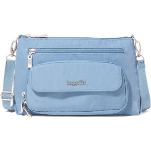 imageBaggallini Original Everyday 11x 75 Crossbody Bags for Women RFID Protected Lightweight Nylon Zippered Travel PurseCornflower