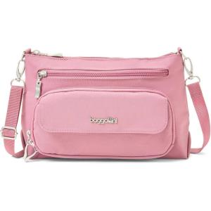 imageBaggallini Original Everyday 11x 75 Crossbody Bags for Women RFID Protected Lightweight Nylon Zippered Travel PurseDusty Mauve