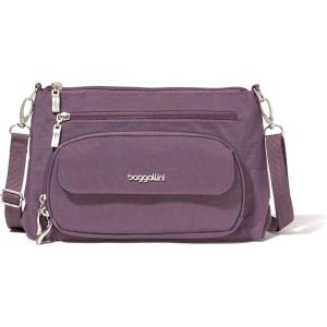 imageBaggallini Original Everyday 11x 75 Crossbody Bags for Women RFID Protected Lightweight Nylon Zippered Travel PurseMisty Purple