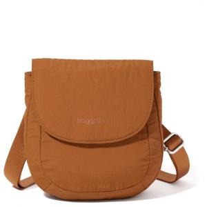 imageBaggallini Swift Flap Mini 63quotx7quot Lightweight Small Travel Purse with Crossbody Strap and RFIDBlite Caramel