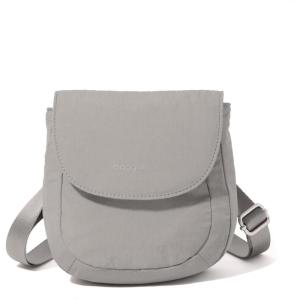 imageBaggallini Swift Flap Mini 63quotx7quot Lightweight Small Travel Purse with Crossbody Strap and RFIDBlite Silver Sand