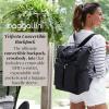 imageBaggallini All Set 3 in 1 Tote Backpack  15quotx105quot Lightweight Travel Bag wRFID Phone WristletMulberry