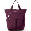 imageBaggallini All Set 3 in 1 Tote Backpack  15quotx105quot Lightweight Travel Bag wRFID Phone WristletMulberry