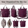 imageBaggallini All Set 3 in 1 Tote Backpack  15quotx105quot Lightweight Travel Bag wRFID Phone WristletMulberry