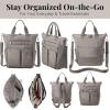 imageBaggallini All Set 3 in 1 Tote Backpack  15quotx105quot Lightweight Travel Bag wRFID Phone WristletSterling Shimmer