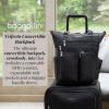 imageBaggallini All Set 3 in 1 Tote Backpack  15quotx105quot Lightweight Travel Bag wRFID Phone WristletSterling Shimmer