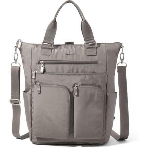 imageBaggallini All Set 3 in 1 Tote Backpack  15quotx105quot Lightweight Travel Bag wRFID Phone WristletSterling Shimmer