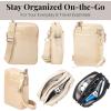 imageBaggallini Modern Take Two RFID 5quotx7quot Lightweight Small Phone Wallet Crossbody BagNylon Travel PurseChampagne Puff