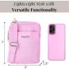 imageBaggallini Modern Take Two RFID 5quotx7quot Lightweight Small Phone Wallet Crossbody BagNylon Travel PurseHibiscus Pink