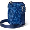 imageBaggallini Modern Take Two RFID 5quotx7quot Lightweight Small Phone Wallet Crossbody BagNylon Travel PurseNavy Petal