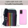 imageBaggallini Modern Take Two RFID 5quotx7quot Lightweight Small Phone Wallet Crossbody BagNylon Travel PurseNavy Rainbow